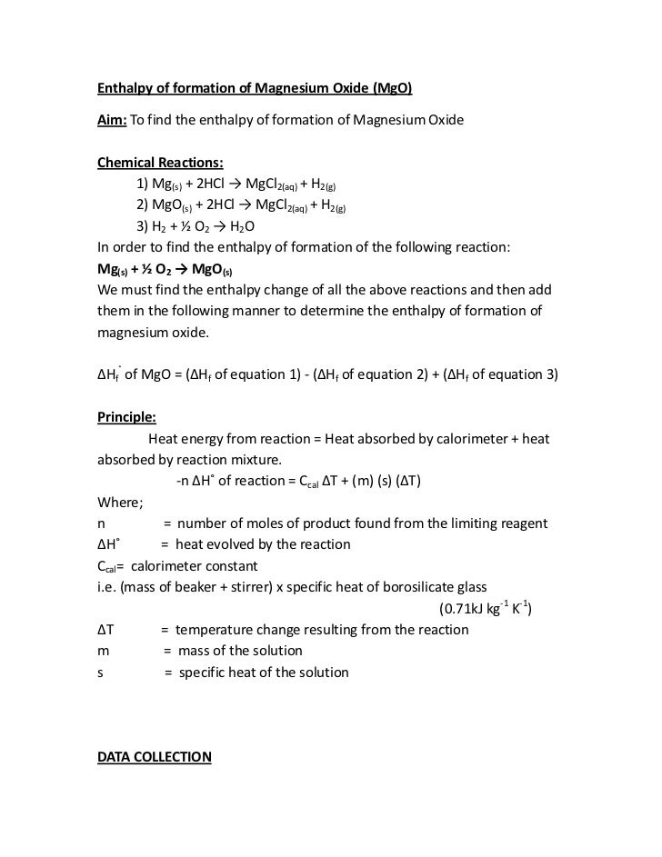 heat of formation of lead enthalpy of formation of water